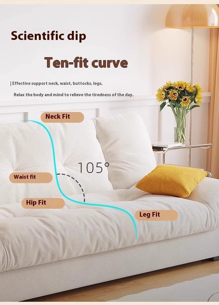 Aroma Homes Modern 3-Seater Convertible Sofabed - Brown - Image 5